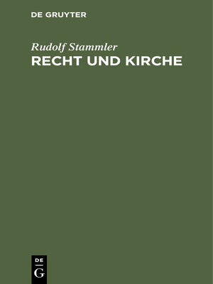 cover image of Recht und Kirche